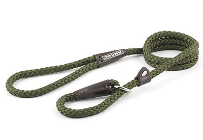 Ancol Heritage Rope Slip Lead Green 8mm X1.5m